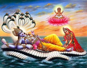 Vishnu, Brahma and Lakshmi